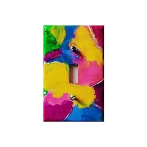 Hand Crafted Abstract Design Single Light Switch Plate